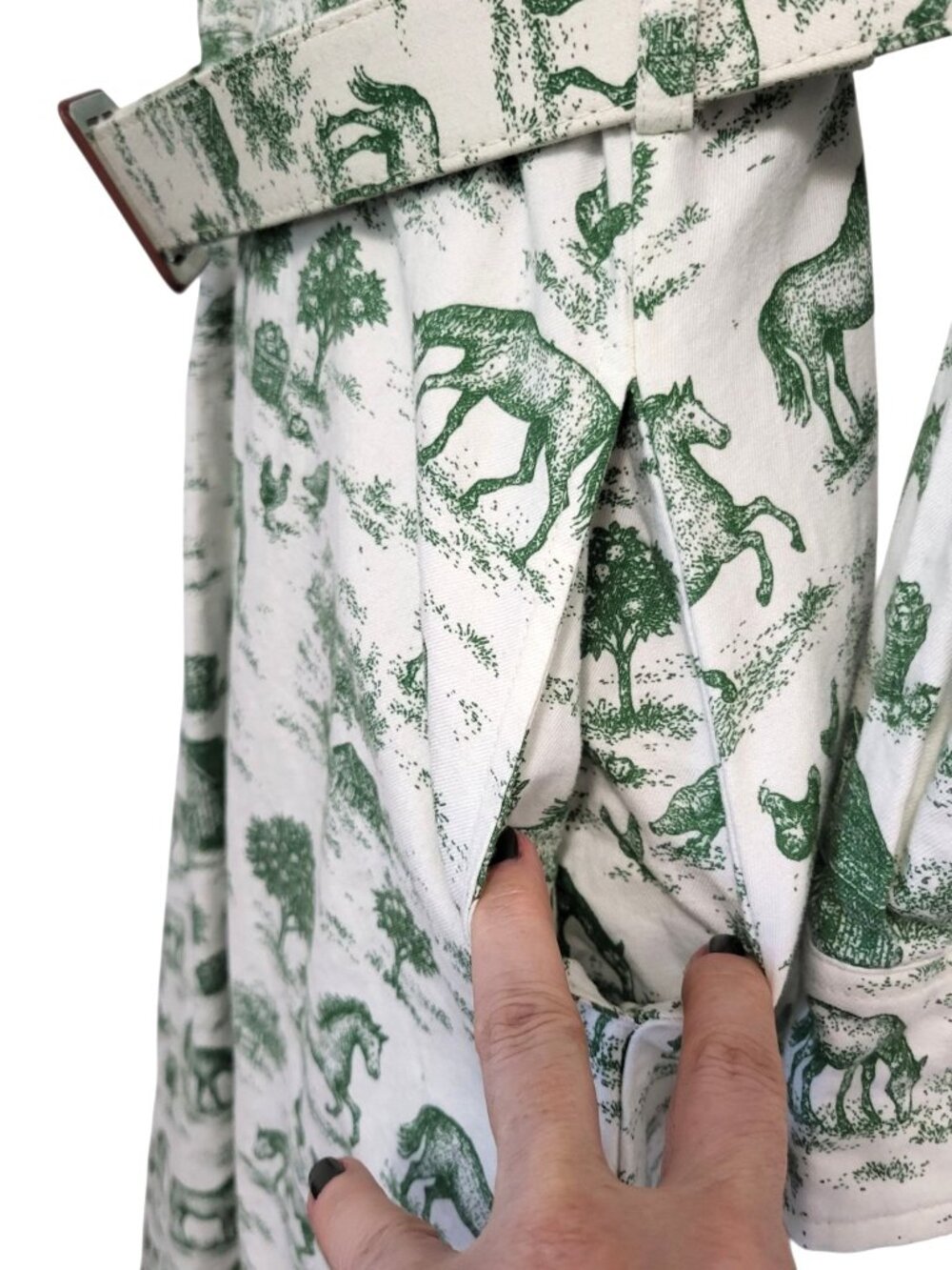 Kiel James Patrick Stonewall Pasture Flannel Dress Belted KJP Midi Maxi - Picture 5 of 15
